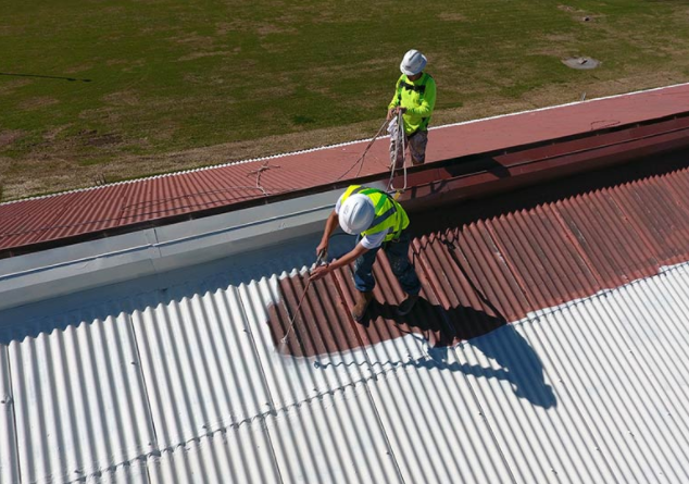 Acrylic paint is used on roofs